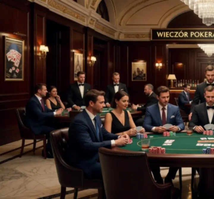 Ekskluzywny wieczór pokerowy na żywo w stylu kasyna